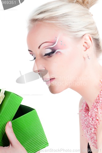 Image of Woman with face art