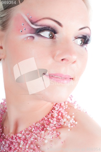 Image of Woman with face art