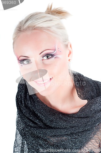 Image of Woman with face art
