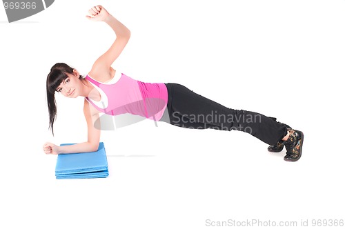 Image of Fitness instructor  isolated on white
