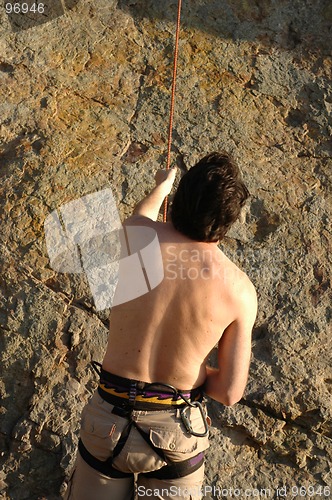 Image of Man Belaying