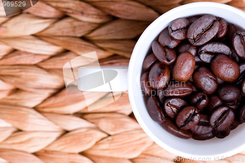 Image of cup full of coffee beans
