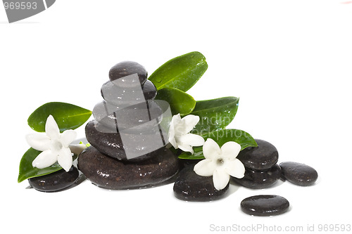 Image of Spa still life with black stones