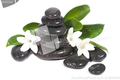 Image of Spa still life with black stones