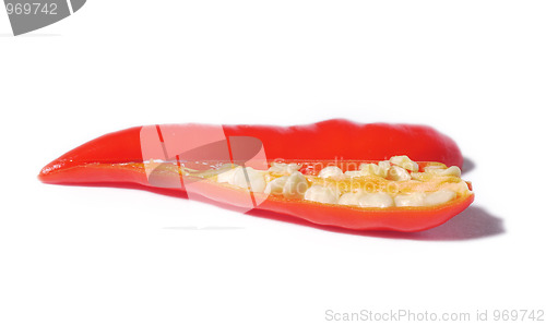 Image of Sliced red chili pepper