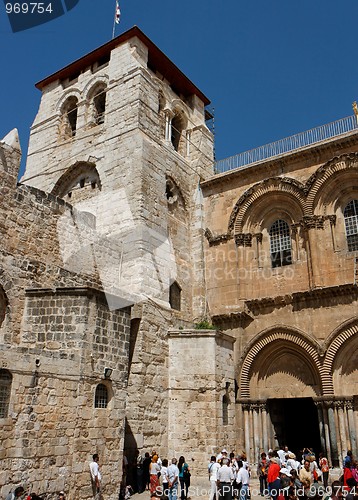 Image of Entrance to the Church of the Holy Sepulchre in Jerusalem