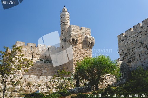 Image of Ancient citadel and Tower of David in Jerusalem 