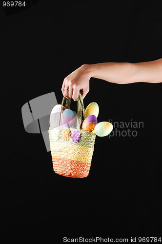 Image of Woman's arm with basket.