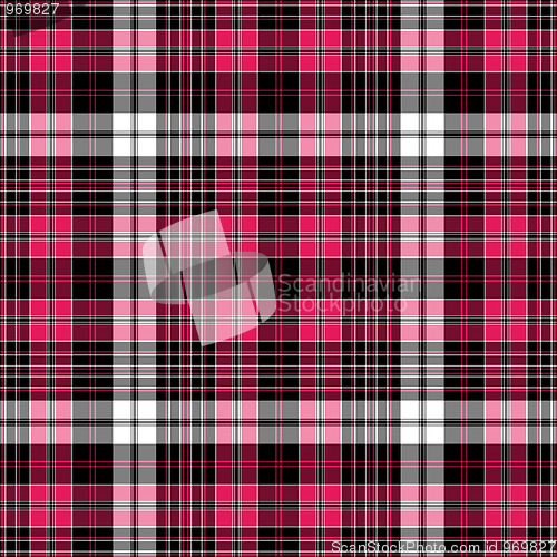 Image of Seamless black-red-white checkered pattern
