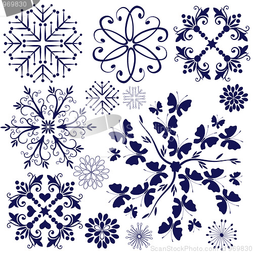 Image of Collection violet snowflakes