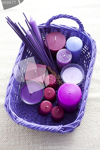 Image of basket with candles