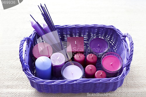 Image of basket with candles