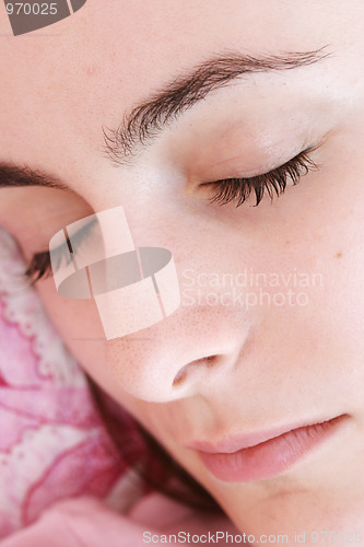 Image of Beautiful young woman sleeping.