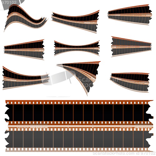 Image of Negative film strips on white