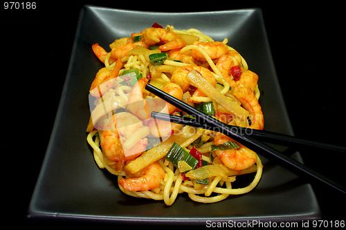 Image of Pasta with shrimp Asia