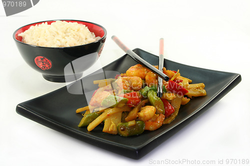 Image of Rice with Asian shrimp