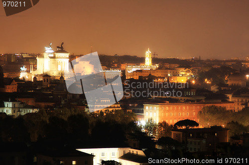 Image of Rome at night from Gianicolo, Italy
