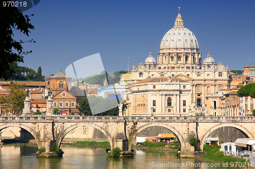 Image of Vatican City from Ponte Umberto I in Rome, Italy