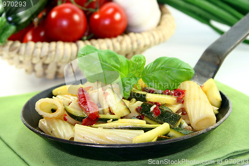 Image of Tortiglione with fiery chili zucchini