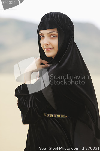 Image of Cute woman in black