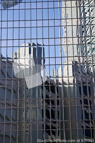 Image of Glass wall with the reflection 