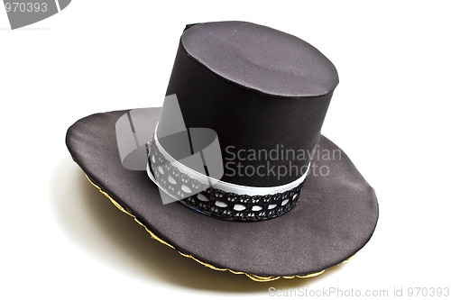 Image of Black top hat isolated on white