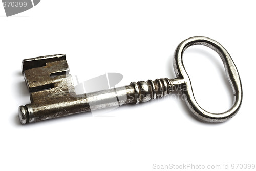 Image of Old key isolated on white 