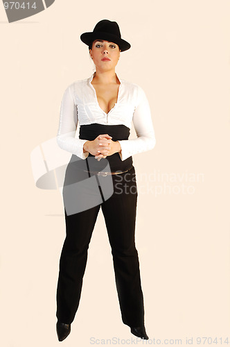 Image of Business lady with hat.