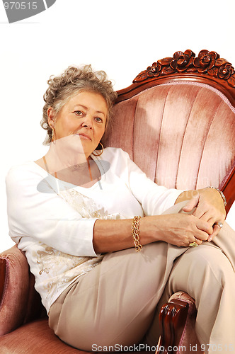 Image of Senior woman relaxing.