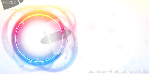 Image of Rainbow Circle Border Frame Brush Effect.