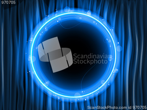 Image of Abstract Blue Lines Background with Black Circle