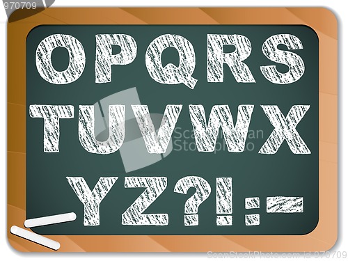 Image of Chalk Alphabet on Blackboard