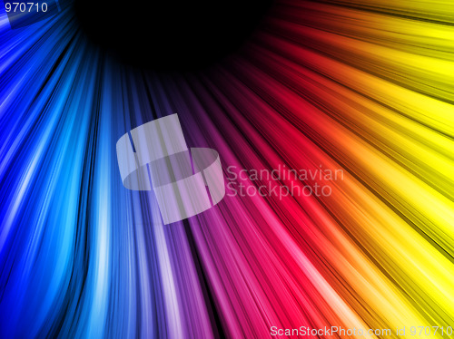Image of Abstract Colorful Waves on Black Background