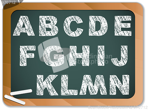 Image of Chalk Alphabet on Blackboard