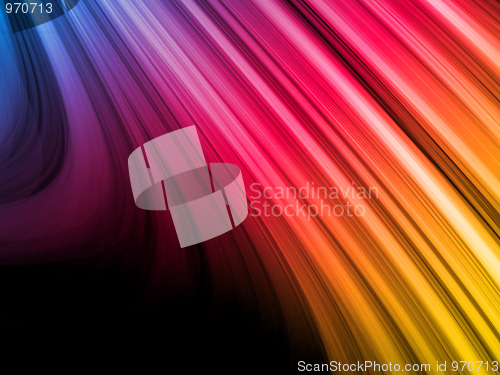 Image of Abstract Colorful Waves on Black Background