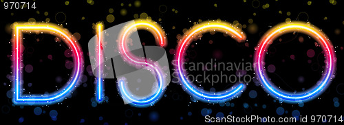 Image of Disco Abstract Rainbow on Black Background