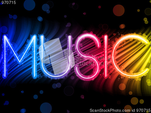 Image of Music Party Abstract Colorful Waves on Black Background