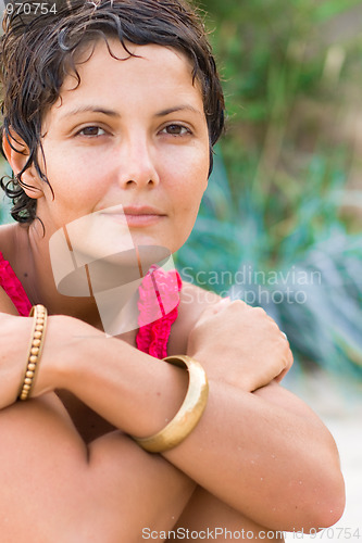 Image of woman in red 