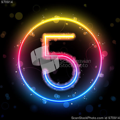 Image of Number Rainbow Lights  Glitter with Sparkles