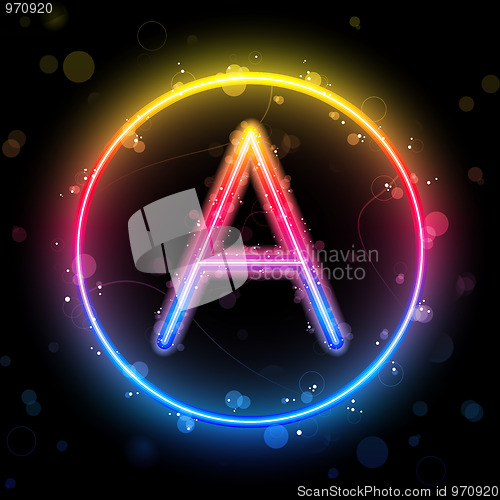 Image of Alphabet Rainbow Lights in Circle Button