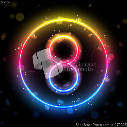 Image of Number Rainbow Lights  Glitter with Sparkles