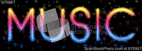 Image of Music Party Abstract Colorful on Black Background