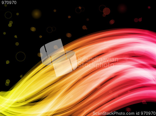Image of Abstract Colorful Waves on Black Background
