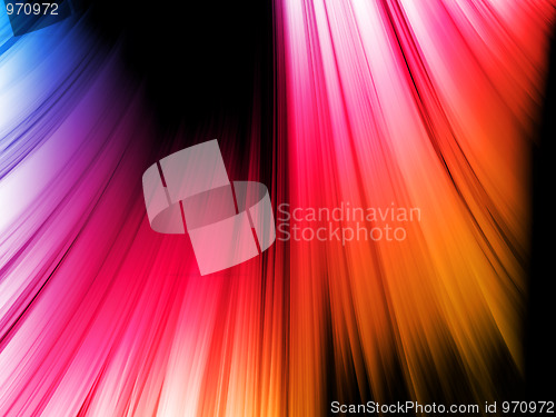 Image of Abstract Colorful Waves on Black Background