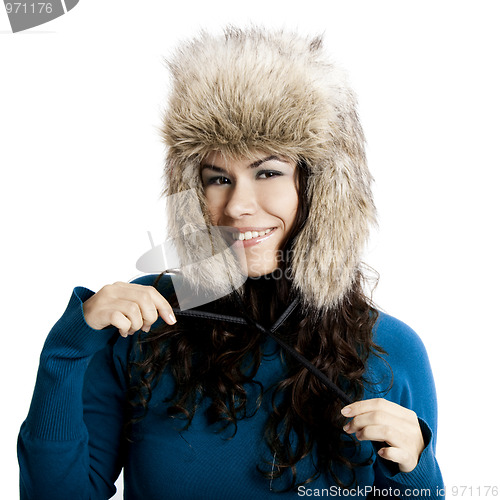 Image of Girl with a fur hat