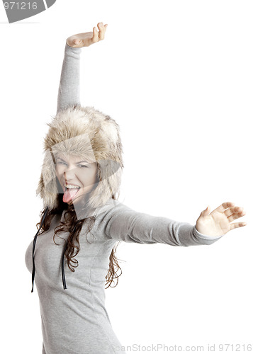 Image of Girl with a fur hat
