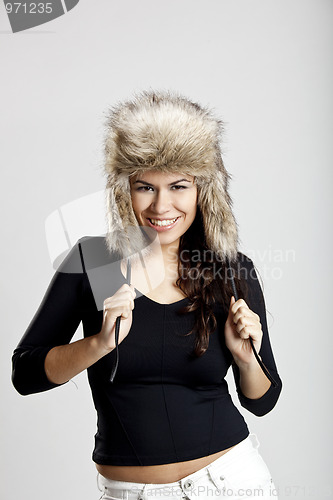 Image of Girl with a fur hat