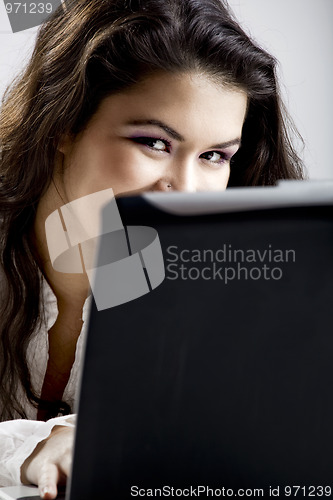 Image of Working with a laptop