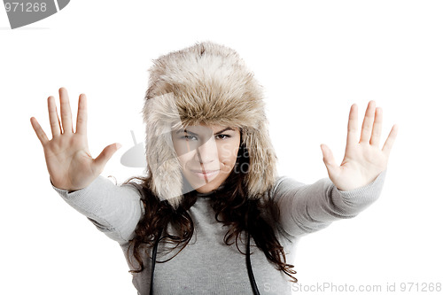 Image of Girl with a fur hat