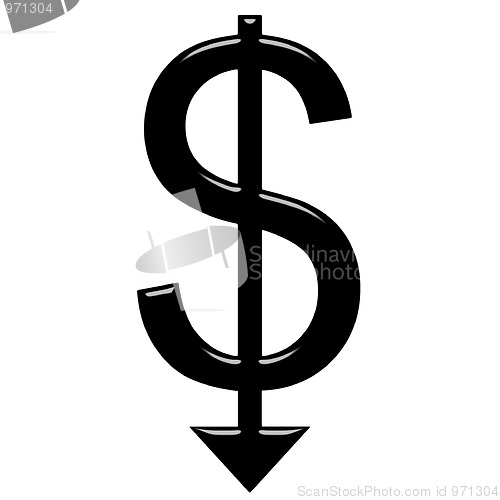 Image of 3D Black Falling Dollar